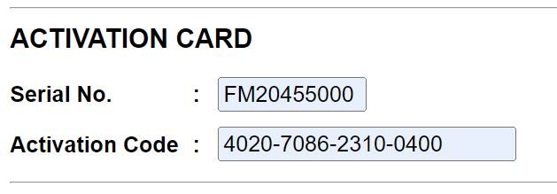 Activation Card Example
